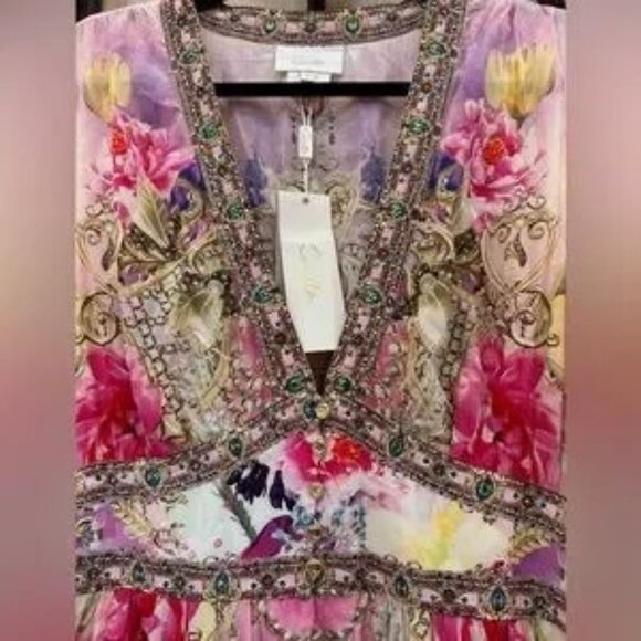 CAMILLA KIMONO SLEEVE DRESS WITH SHIRRING DETAIL - SONIC SYMPHONIES - Picture 12 of 13